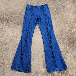 Vintage 70s Zip Front Bell Bottoms